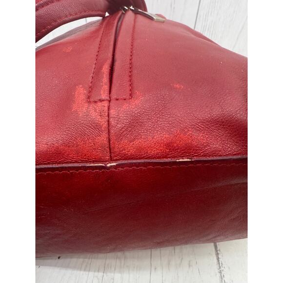 Wilson's Leather Red Backpack Sling Convertible Bag Pelle Studio Vtg See Photos - Picture 8 of 16